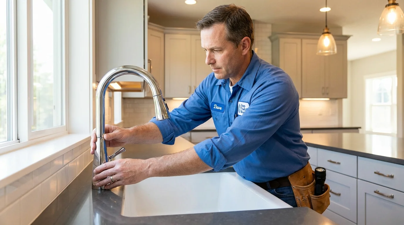 Kitchen faucet installation by Johns Plumbing LLC in Taylorville